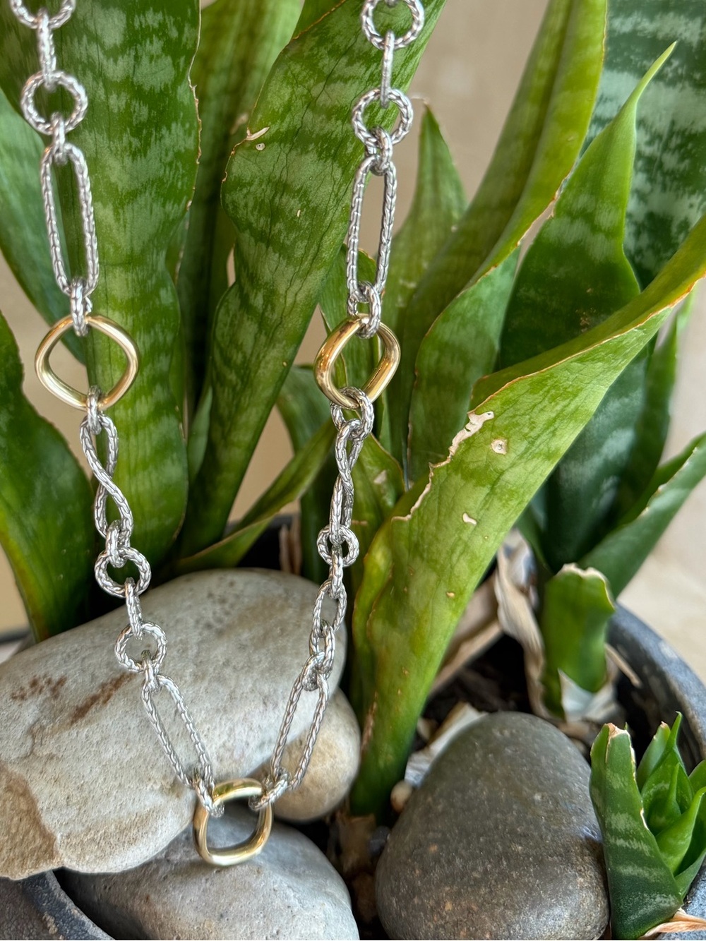 John Hardy 18 karat gold and sterling silver necklace
